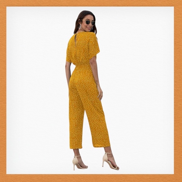 *NWOT* Polka‎ Dot Surplice Front Jumpsuit Size (XL / 12) - Picture 2 of 2